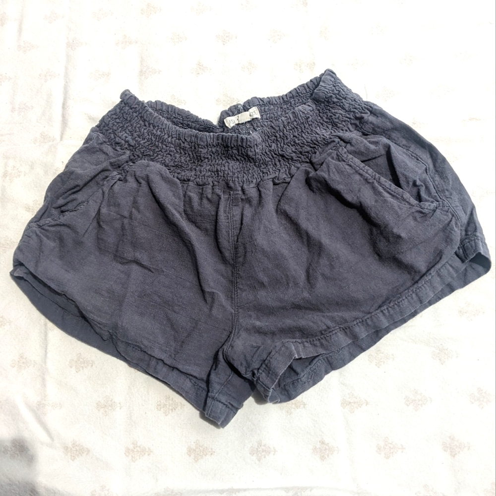 Gray linen shorts